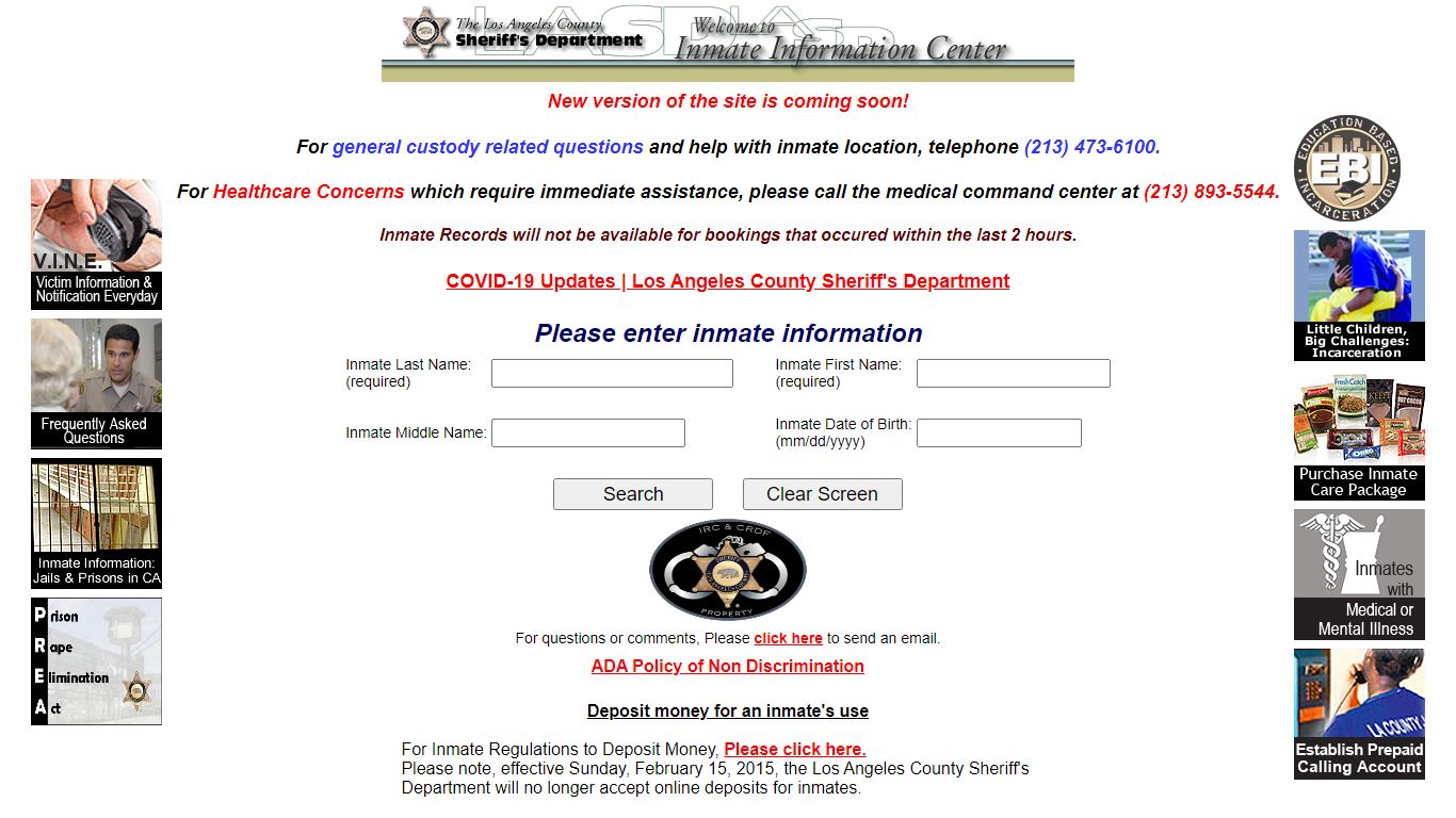 LASD Inmate Information Center - Los Angeles County ...